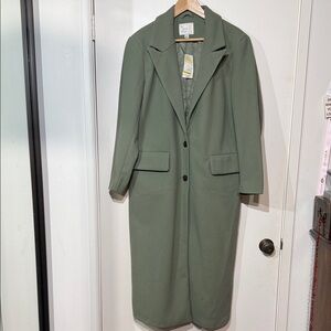 A New Day Women’s Light Olive Long Coat Size Large